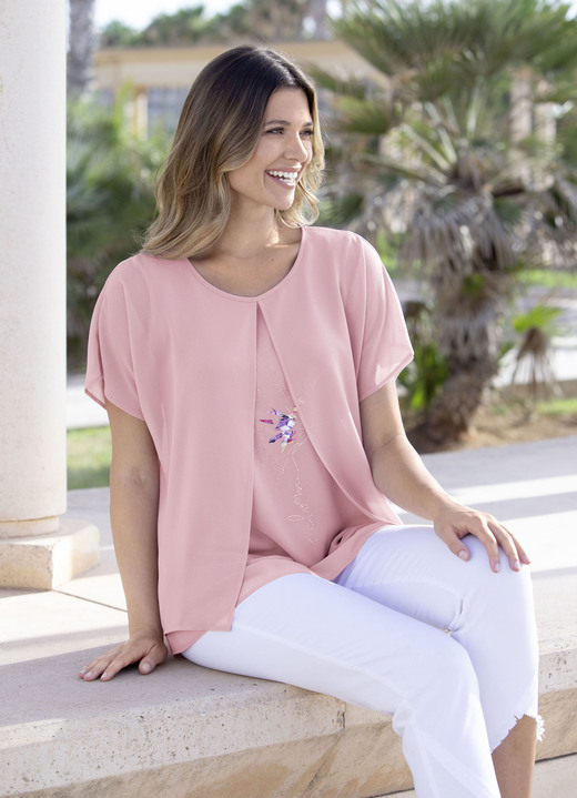 Basics - Tunika mit dekorativem Motiv-Druck, in Größe 036 bis 052, in Farbe ROSÉ Ansicht 5