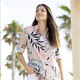 Blusen - Bluse mit Hemdkragen – Farbe ROSÉ-ECRU-SCHWARZ-BUNT – Ansicht 1 Blusen - Bluse mit Hemdkragen, in Größe 036 bis 052, in Farbe ROSÉ-ECRU-SCHWARZ-BUNT – Farbe ROSÉ-ECRU-SCHWARZ-BUNT – Ansicht 1