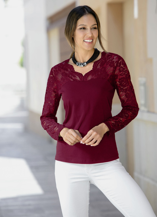 Tuniken - Shirt-Tunika mit Baumwolle, in Größe 036 bis 052, in Farbe SCHWARZ Ansicht 5