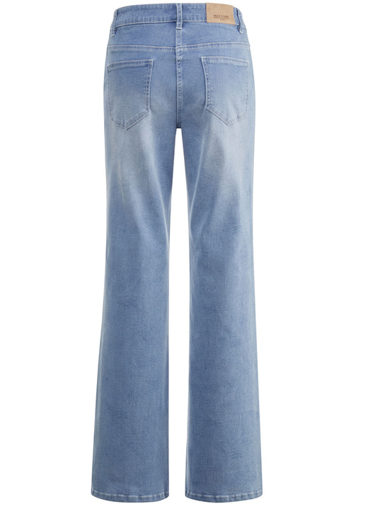 Hosen mit Knopf- und Reißverschluss - Jeans in aktueller Fingerprint-Dessinierung, in Größe 017 bis 050, in Farbe HELLBLAU Ansicht 2