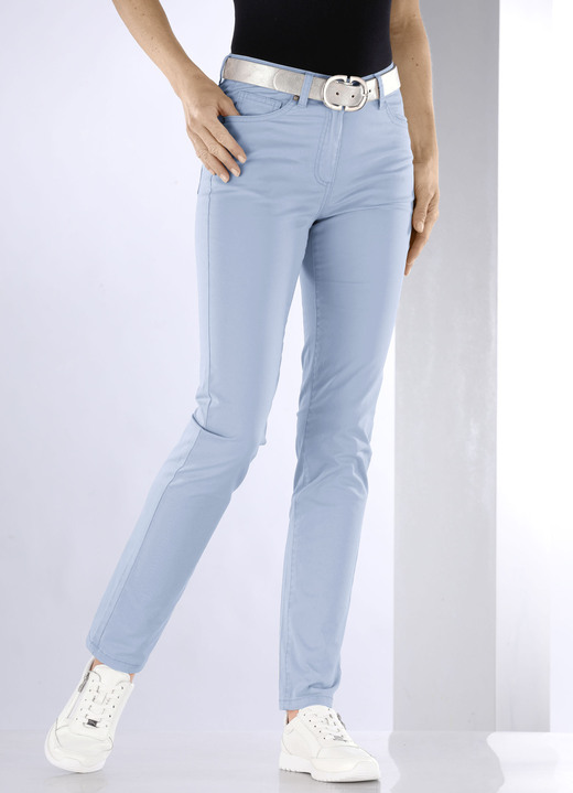 Hosen mit Knopf- und Reißverschluss - Jeans mit Push-up-Effekt Ansicht 3 Hosen mit Knopf- und Reißverschluss - Jeans mit Push-up-Effekt, in Größe 018 bis 052, in Farbe HELLBLAU Ansicht 3
