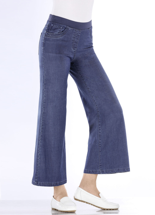 culotten - Culotte in 5-Pocket-Form , in Größe 018 bis 052, in Farbe JEANSBLAU Ansicht 3