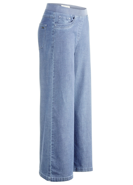 culotten - Culotte in 5-Pocket-Form , in Größe 018 bis 052, in Farbe JEANSBLAU Ansicht 4