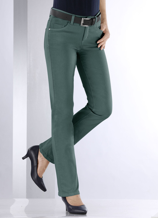 Jeans - Magic-Jeans in 5-Pocket-Form Ansicht 45 Jeans - Magic-Jeans in 5-Pocket-Form, in Größe 017 bis 050, in Farbe WEISS Ansicht 45