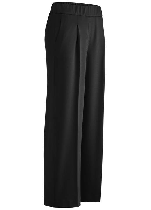 Hosen mit Knopf- und Reißverschluss - Knöchellange Hose mit weitem Bein , in Größe 018 bis 052, in Farbe SCHWARZ Ansicht 1