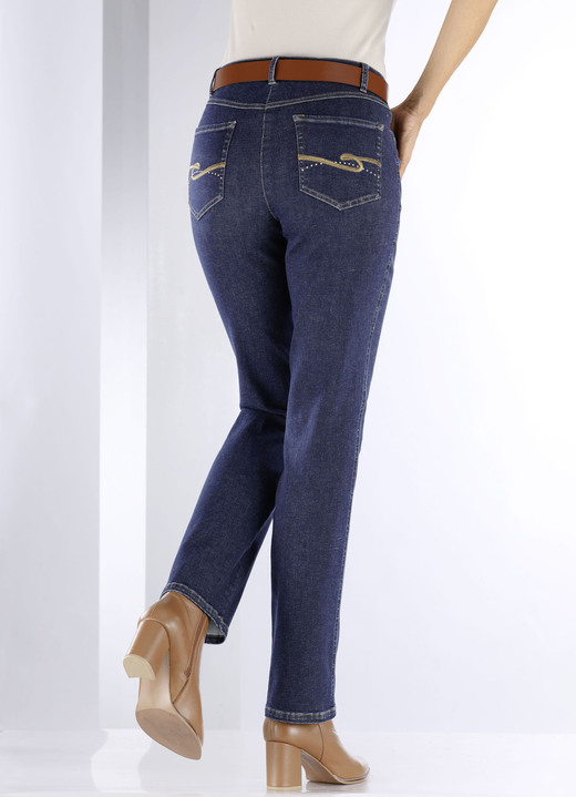 Jeans - Jeans in 4-Pocket-Form, in Größe 018 bis 052, in Farbe DUNKELBLAU Ansicht 4