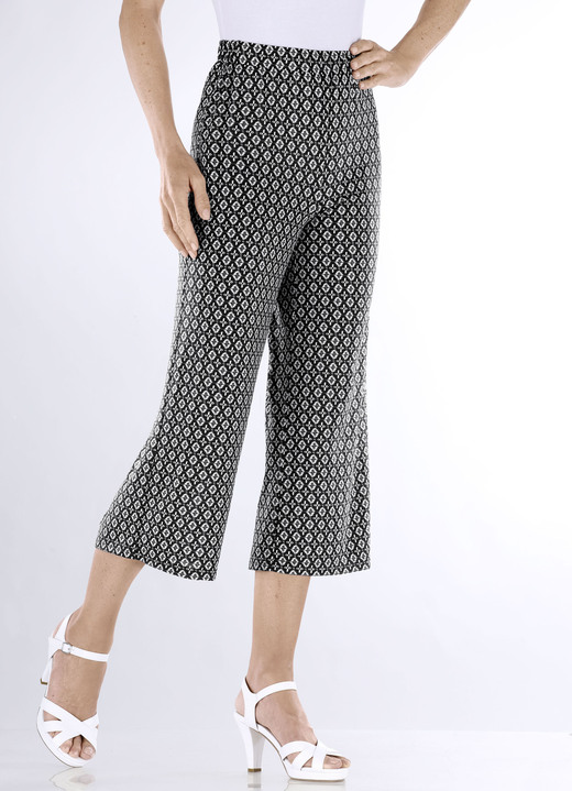 culotten - Culotte in bequemer Schlupfform, in Größe 036 bis 054, in Farbe MARINE-WEISS-BLAU Ansicht 6