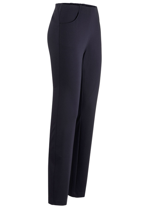 Damenmode - Hose mit angeschnittenem Bund Damenmode - Hose mit angeschnittenem Bund, in Größe 018 bis 052, in Farbe MARINE