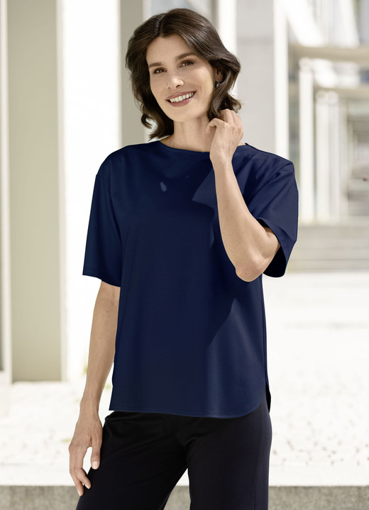 Kurzarm - Shirt in legerer Form Ansicht 4 Kurzarm - Shirt in legerer Form, in Größe 036 bis 052, in Farbe HELLBLAU Ansicht 4