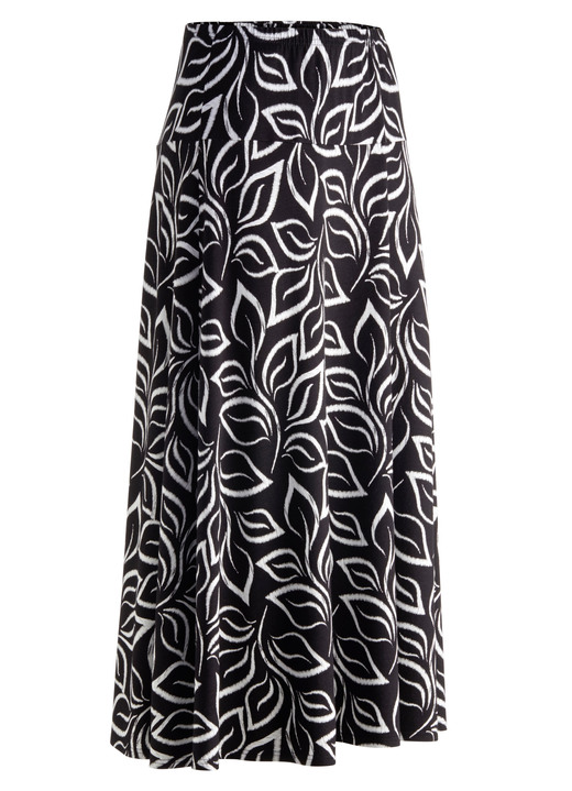 Gemustert - Rock in leichter Tellerform Ansicht 2 Gemustert - Rock in leichter Tellerform, in Größe 018 bis 054, in Farbe SCHWARZ-WEISS Ansicht 2