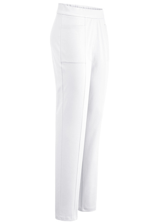 Hosen in Schlupfform - Hose mit abgesteppten Teilungsnähten, in Größe 018 bis 052, in Farbe WEISS Ansicht 1