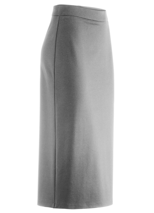 Uni - Rock in schmaler Schnittführung, in Größe 018 bis 054, in Farbe HELLGRAU MELIERT Ansicht 2