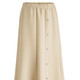 Uni - Rock mit Zierknopfblende – Farbe BEIGE MELANGE – Ansicht 2 Uni - Rock mit Zierknopfblende, in Größe 019 bis 054, in Farbe BEIGE MELANGE – Farbe BEIGE MELANGE – Ansicht 2