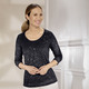 Anlassblusen - Funkelnde Shirt-Tunika  – Farbe SCHWARZ Anlassblusen - Funkelnde Shirt-Tunika , in Größe 036 bis 054, in Farbe ROYALBLAU