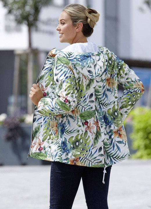 Kurz - Jacke mit fester Kapuze Ansicht 4 Kurz - Jacke mit fester Kapuze, in Größe 036 bis 054, in Farbe WEISS-GRÜN-MANDARINE-ROT-BLAU Ansicht 4