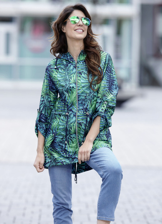 Damenmode - Jacke mit fester Kapuze Damenmode - Jacke mit fester Kapuze, in Größe 036 bis 054, in Farbe MARINE-GRÜN