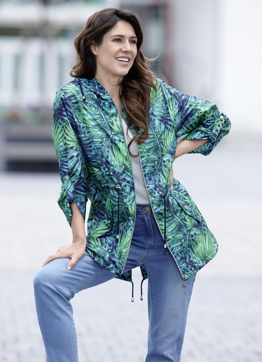 Kurz - Jacke mit fester Kapuze Ansicht 6 Kurz - Jacke mit fester Kapuze, in Größe 036 bis 054, in Farbe MARINE-GRÜN Ansicht 6