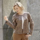 Lederimitatjacken - Kurzjacke mit trendstarkem Reptildessin, in Größe 034 bis 052, in Farbe COGNAC-BRAUN – Farbe COGNAC-BRAUN – Ansicht 1