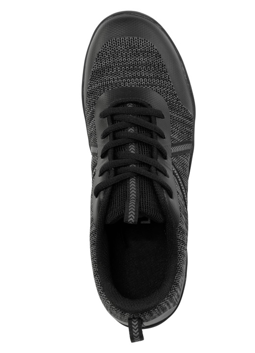 Slipper & Schnürschuhe - Barfußschuh aus Textilmaterial mit Synthetik-Besätzen, in Größe 040 bis 046, in Farbe SCHWARZ-GRAU Ansicht 2