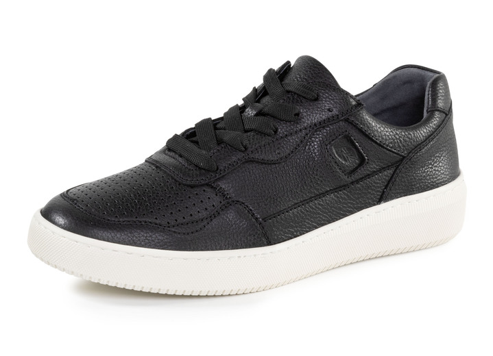 Slipper & Schnürschuhe - Waldläufer Schnürschuh aus genarbtem Nappaleder, in Größe 10 bis 9 1/2, in Farbe SCHWARZ Ansicht 1
