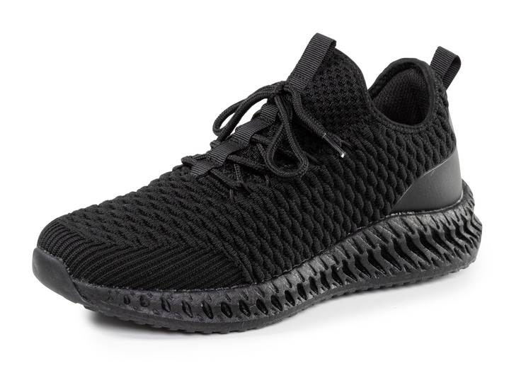 Slipper & Schnürschuhe - Schnür-Sneaker aus strukturiertem Textilmaterial, in Größe 040 bis 046, in Farbe WEISS Ansicht 4