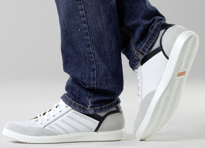 Schuhe - GINO Galante Sneaker mit Kontrast-Besätzen und Zierlochung, in Größe 040 bis 047, in Farbe BLAU Ansicht 7