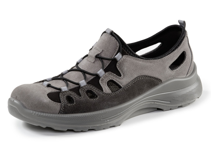 Slipper & Schnürschuhe - GINO GALANTE Slipper mit elastischer Zierschnürung, in Größe 040 bis 047, in Farbe BLAU Ansicht 4