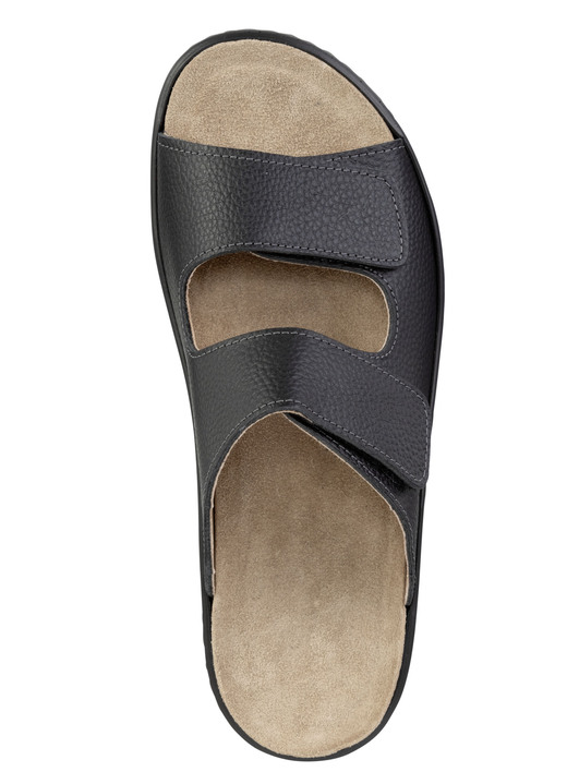 Sandalen & Pantoletten - GINO GALANTE, bequeme Herren-Pantoletten, Weite H, mit herausnehmbarem Fußbett, in Größe 040 bis 047, in Farbe SCHWARZ Ansicht 2