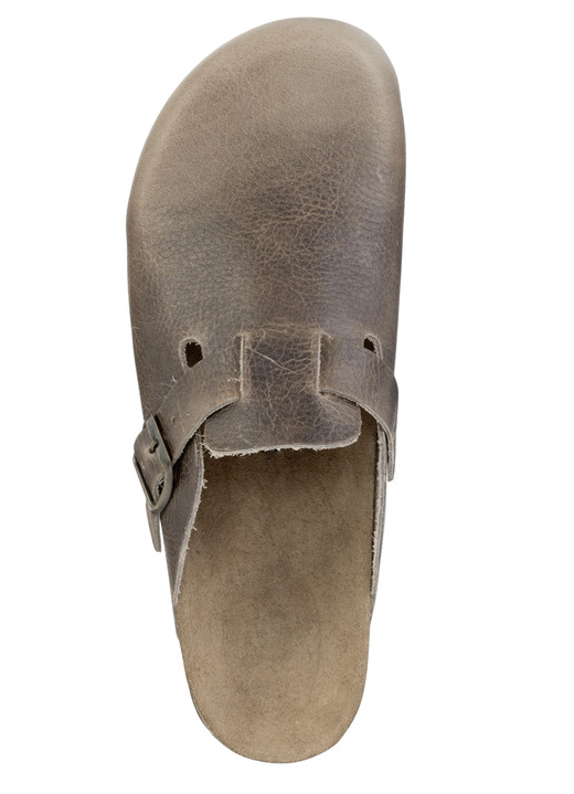 Sandalen & Pantoletten - GINO GALANTE Clog aus schattiertem, genarbtem Rindleder, in Größe 040 bis 047, in Farbe SCHWARZ Ansicht 5