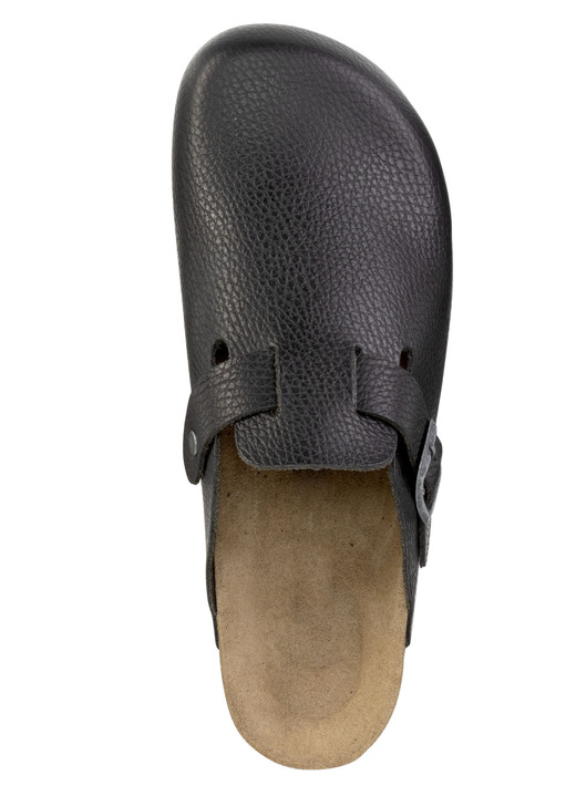 Sandalen & Pantoletten - GINO GALANTE Clog aus schattiertem, genarbtem Rindleder, in Größe 040 bis 047, in Farbe SCHWARZ Ansicht 2