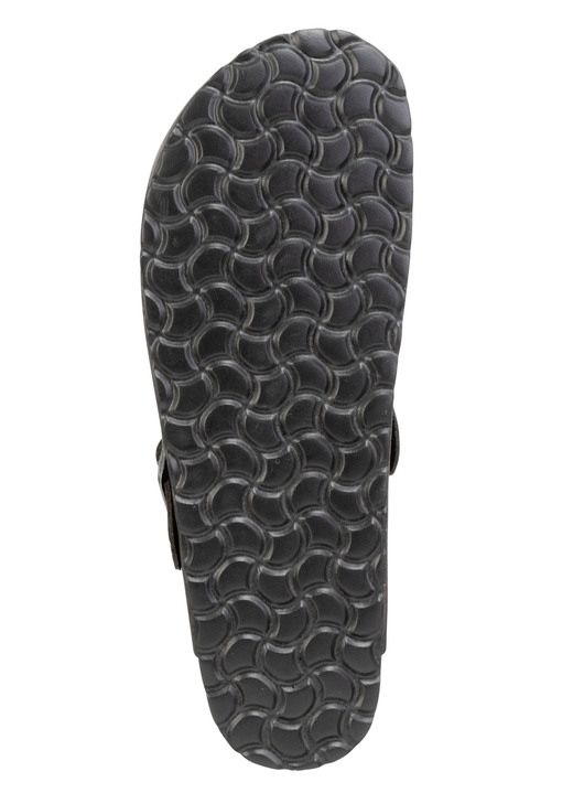 Sandalen & Pantoletten - GINO GALANTE Clog aus schattiertem, genarbtem Rindleder, in Größe 040 bis 047, in Farbe SCHWARZ Ansicht 3