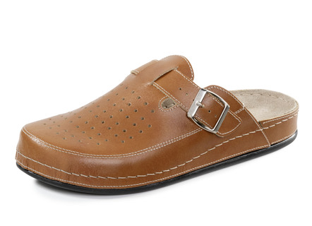 Pantolette aus Nappaleder mit luftiger Perforation