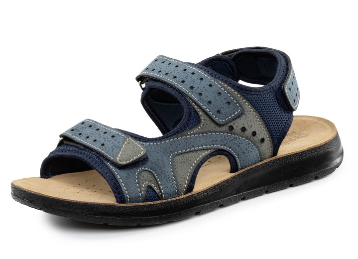 Schuhe - Sandale aus Synthetik und Textil, in Größe 041 bis 046, in Farbe BLAU-GRAU Ansicht 1
