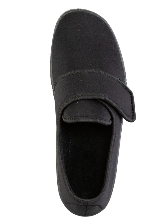 Hausschuhe - Hausschuh aus weichem, elastischem Textilmaterial, in Größe 040 bis 046, in Farbe SCHWARZ Ansicht 2