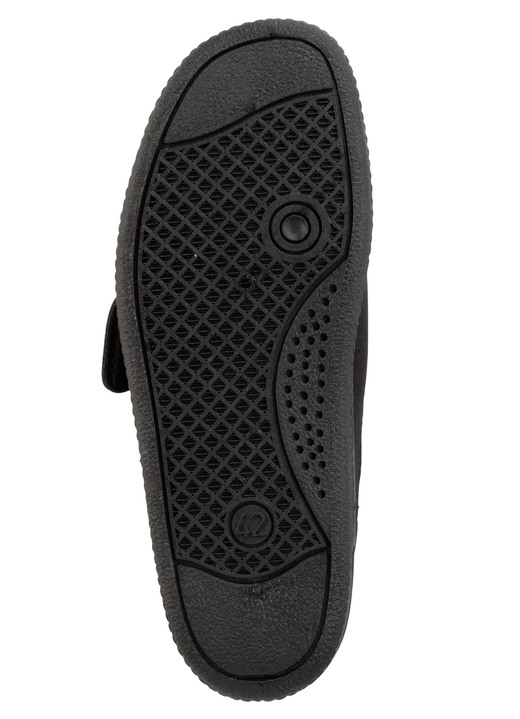 Hausschuhe - Hausschuh aus weichem, elastischem Textilmaterial, in Größe 040 bis 046, in Farbe SCHWARZ Ansicht 3