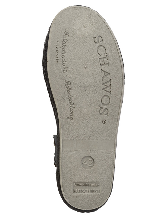 Hausschuhe - Pantoffel mit seitlich eingesetztem Gummizug, in Größe 040 bis 046, in Farbe SCHWARZ Ansicht 3