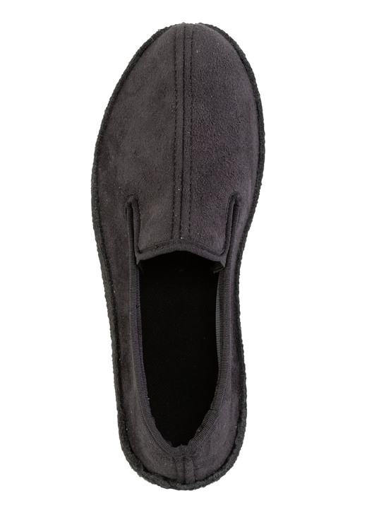 Herrenmode - Hausschuh aus Veloursmaterial, in Größe 040 bis 046, in Farbe SCHWARZ Ansicht 2