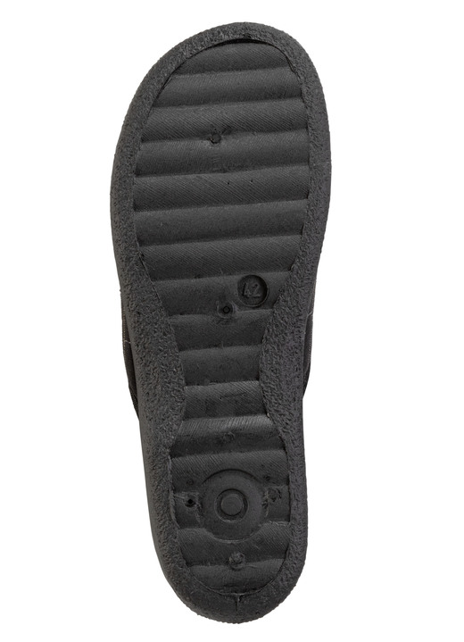 Hausschuhe - Pantoffel aus kariertem Textil, in Größe 040 bis 046, in Farbe SCHWARZ-BRAUN Ansicht 3