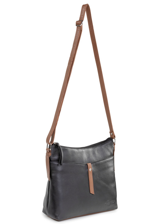 Taschen - Laurina, Tasche, Damen, mit verstellbarem Umhängeriemen, in Farbe SCHWARZ-COGNAC Ansicht 1