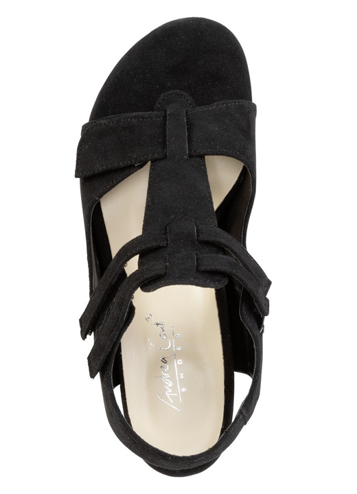 Sandaletten & Pantoletten - Andrea Conti, modische Damen-Sandaletten, Weite G, mit Klettverschluss, in Größe 036 bis 042, in Farbe SCHWARZ Ansicht 2