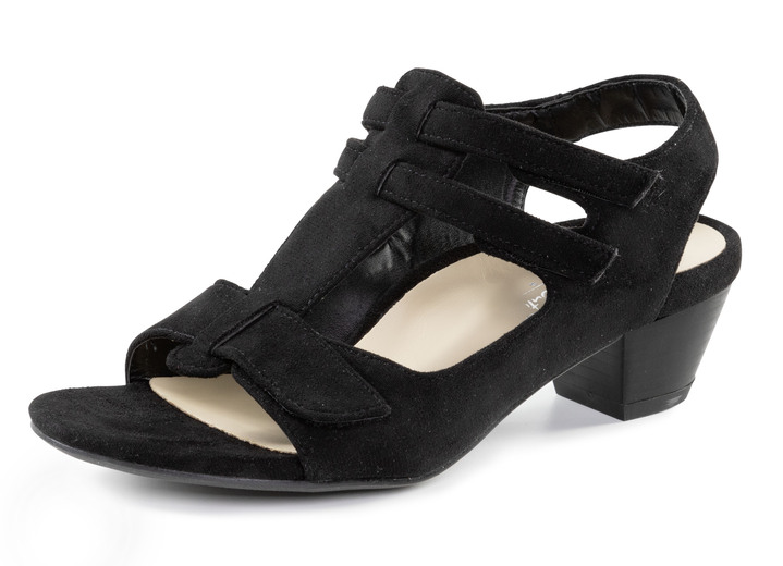 Schuhe - Andrea Conti Sandalette aus Veloursmaterial, in Größe 036 bis 042, in Farbe SCHWARZ Ansicht 1