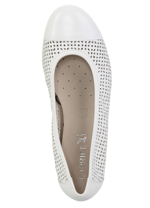 Pumps & Ballerina - Caprice, sommerliche Damen-Ballerinas, Weite G, mit Gummizug, in Größe 036 bis 042, in Farbe WEISS Ansicht 2