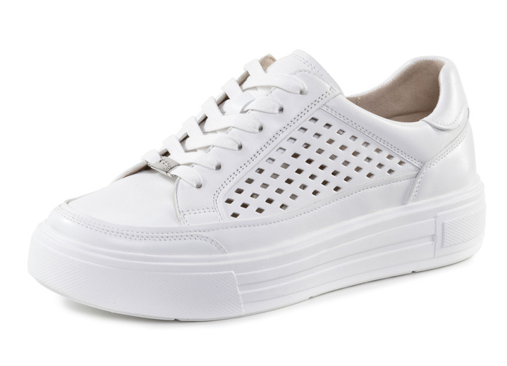 Schuhe - ELENA EDEN Sneaker aus Nappaleder mit luftiger Perforation, in Größe 3 1/2 bis 8, in Farbe WEISS Ansicht 1