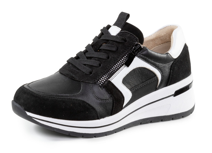 Slipper & Schnürschuhe - ELENA EDEN, sytlische Damen-Sneaker, Weite H, mit herausnehmbarem Fußbett, in Größe 036 bis 042, in Farbe WEISS-GOLD Ansicht 6