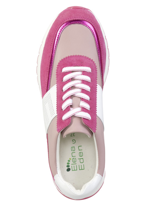 Slipper & Schnürschuhe - ELENA EDEN Sneaker mit Zier-Perforation Ansicht 2 Slipper & Schnürschuhe - ELENA EDEN Sneaker mit Zier-Perforation, in Größe 036 bis 042, in Farbe PINK-WEISS Ansicht 2