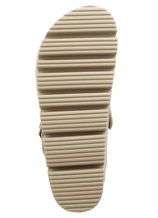 Sandaletten & Pantoletten - ELENA EDEN, klassische Damen-Clogs, Weite H, mit Klettspange, in Größe 036 bis 042, in Farbe BEIGE Ansicht 3