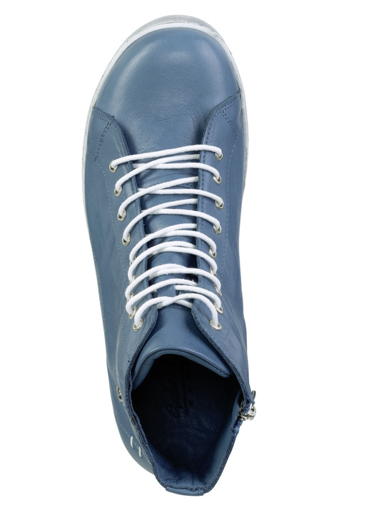 Stiefel & Stiefeletten - Andrea Conti Schnür-Bootie aus fein genarbtem Nappaleder, in Größe 036 bis 042, in Farbe BLAU Ansicht 2