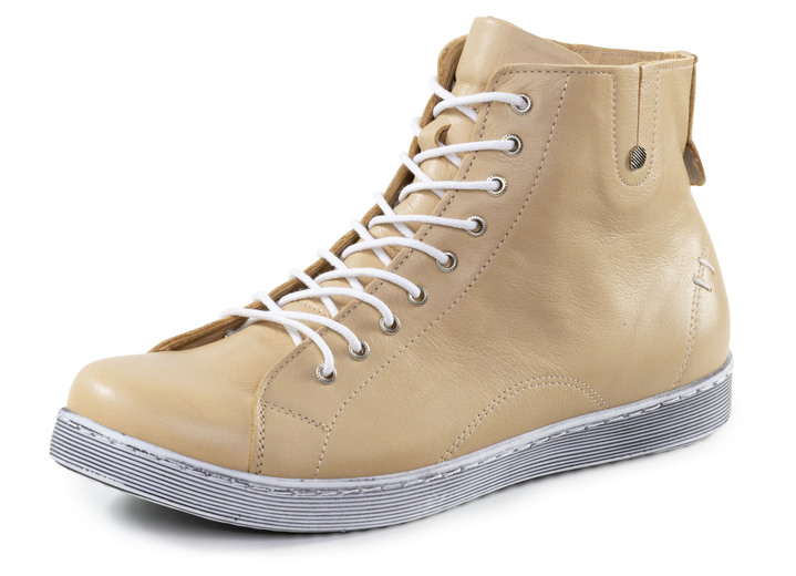 Stiefel & Stiefeletten - Andrea Conti Schnür-Bootie aus fein genarbtem Nappaleder, in Größe 036 bis 042, in Farbe CAMEL Ansicht 1