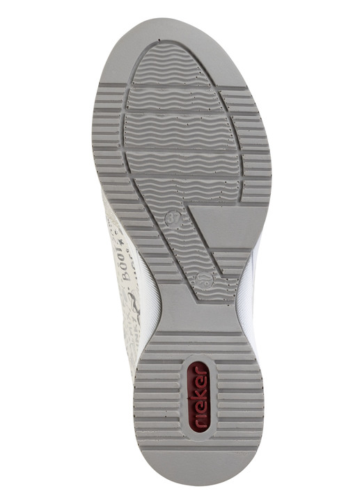 Slipper & Schnürschuhe - Rieker Schnür-Sneaker aus bedrucktem Synthetikmaterial, in Größe 036 bis 042, in Farbe HELLGRAU-SILBER Ansicht 3
