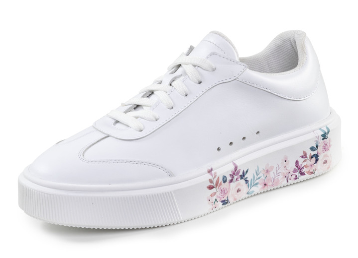 Slipper & Schnürschuhe - ELENA EDEN Sneaker mit Blumen-Dessin, in Größe 036 bis 042, in Farbe WEISS Ansicht 1